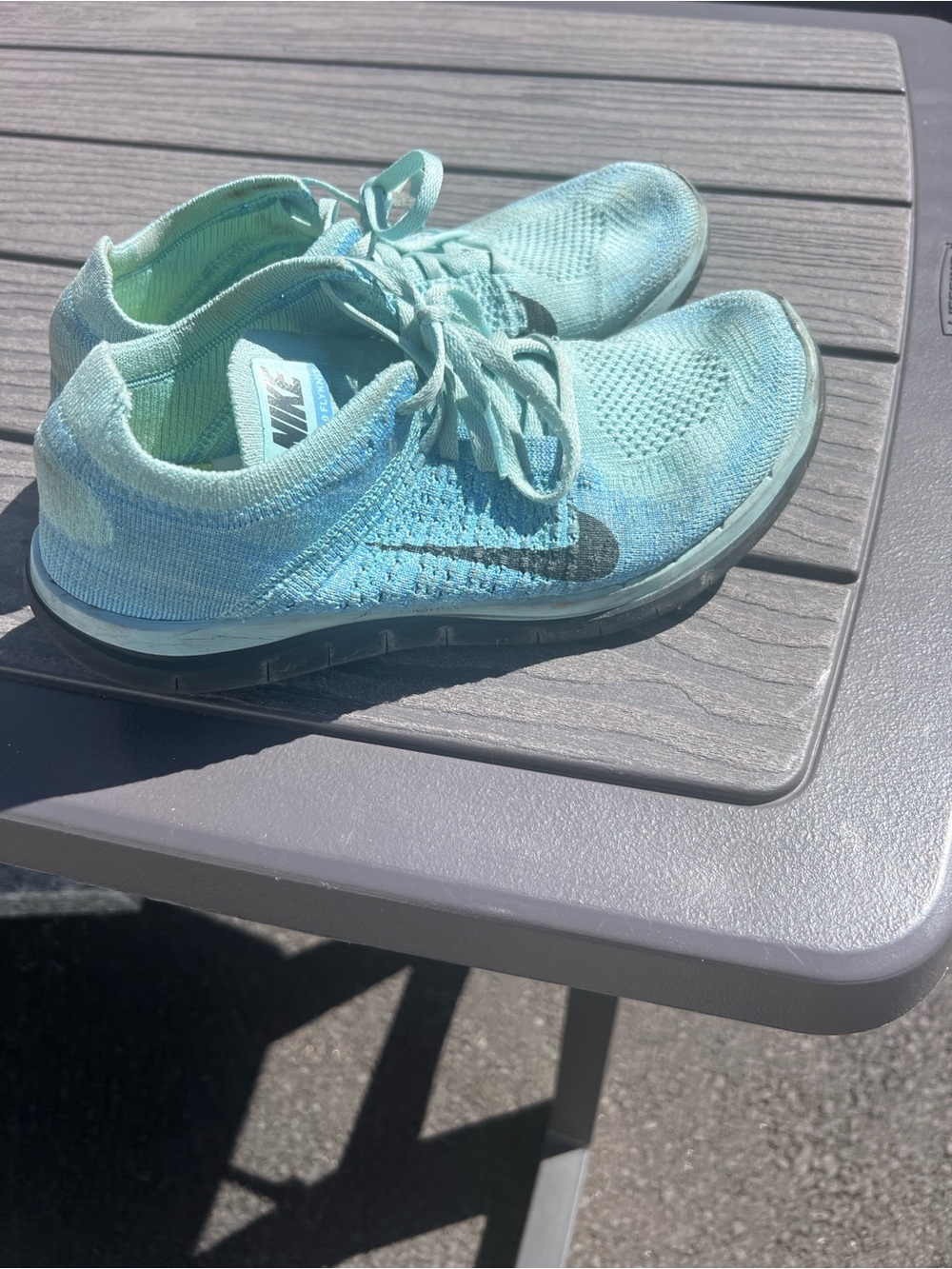 Nike Free 4.0 Flyknit Women's Running Shoes Glacier Ice Blue 631050 402 Sz 9